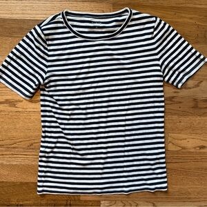 J. Crew Striped Short Sleeve T Shirt, Navy and White, 100% Cotton